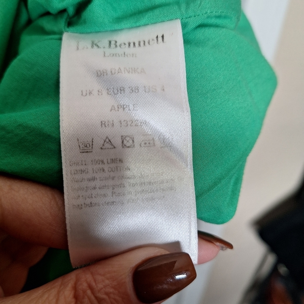LK Bennett | Danika Lace Linen Dress Size 4 - Picture 7 of 7